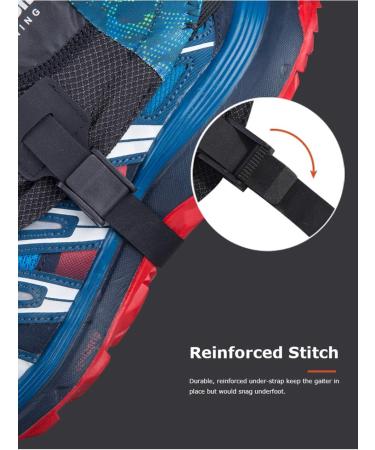 1 Pair Low Trail Running Gaiters | Sandproof Ankle Gaiters for Outdoor Activities | Lightweight Protective Reflective Shoe Covers | Ideal for Hiking, Walking, Marathon | Black Orange - Buy Online on GoSupps.com