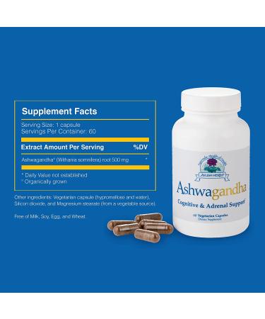 Ayush Herbs Ashwagandha Supplement - 60 Capsules - Buy Online on GoSupps.com