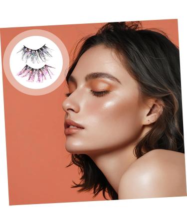 minkissy 2 Pairs Fake Eyelashes Makeup False Eyelashes Glow Eye Lashes Halloween Eye Lashes Christmas Eyelashes Glitter Soft Light Fake Lash Glitter Lashes Fluffy Fiber Miss Extend - Buy Online on GoSupps.com
