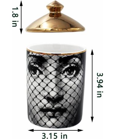 Big Eye Starry Sky Aromatherapy Candle Jar With Lid Ceramic Makecup Cotton Swab Holder Home Deocrative Bottler Home Fireplace Kitchen Dining Decor For Living Room Knick Knacks Candle Holders (S4) - Buy Online on GoSupps.com