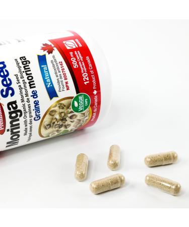 Nutridom Organic Moringa Seed 500mg 120 Powder Capsules Non-GMO Vegan Gluten Free Dairy Free and Soy Free - Buy Online on GoSupps.com