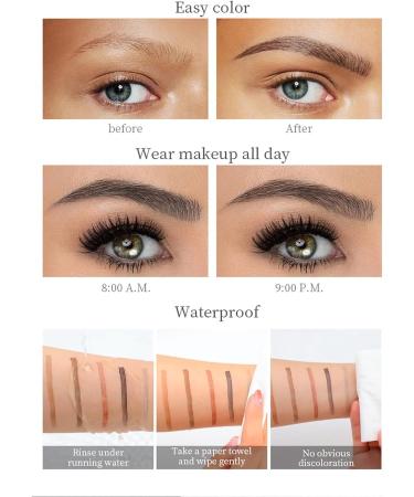 2024 Upgraded 3D Waterproof Microblading Eyebrow Pencil Contouring Pen Magic Eyebrow Pencil 4 Tipped Precise Brow Pen Waterproof Makeup Contouring Pen Fine Stroke Creates Natural Makeup Effect (2 Dark brown) Dark Brown 2 - Buy Online on GoSupps.com