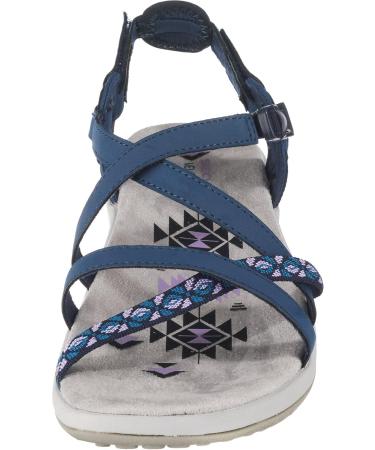 Skechers Women's Reggae Slim-Vacay Slingback Sandals | 39 EU Navy Duraleather Webbing - International Shipping Available - Buy Online on GoSupps.com