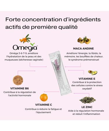 MENOPAUSE: Hot flashes Energy Hormonal balance Hydration | OMEGIA SEA OIL 1000 mg MACA 2400 mg ZINC VIT B6 C E | Premium LIBIX WOMEN: 28 sticks. Lab.Unik Health - Buy Online on GoSupps.com