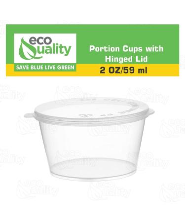 50 Pack EcoQuality 2 oz Leak Proof Plastic Condiment Containers with Attached Lids - Perfect for Sauces, Samples, Slime, Jello Shots, Food Storage & More - Buy Online on GoSupps.com