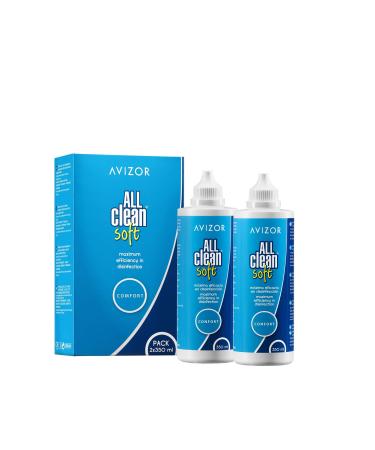 Avizor All Clean Soft contact lens fluid.Unique solution for cleaning and disinfection of all types of soft contact lenses.2 x 350 ml 350 ml (2 Pack)