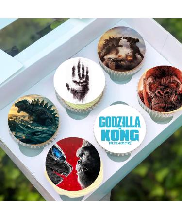 Pre-Cut Godzilla x Kong 1A Edible Stand up Wafer Paper Cupcake Toppers Cake Decorations Birthday Party (12) - Buy Online on GoSupps.com