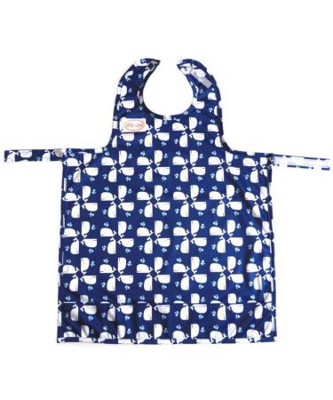 BIB-ON A New Full-Coverage Bib and Apron Combination for Infant Baby Toddler Ages 0-4. (Whales)
