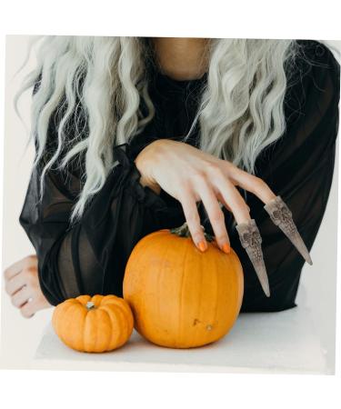DIKACA Skeleton Fingers Vampire Finger Vampire Costume 5pcs False Nail Set Makeup Plastic Manicure Prom Props Halloween Finger Tips Witch Cosplay Finger Tips As Shown 4 9.5x2.5cm - Buy Online on GoSupps.com
