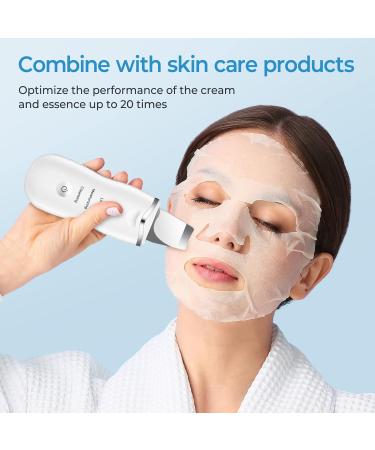 Skin Scrubber Face Spatula Pore Cleaner Blackhead Remover Tool with 3 Modes for Cleansing|Moisturizing|Lifting (White) - Buy Online on GoSupps.com