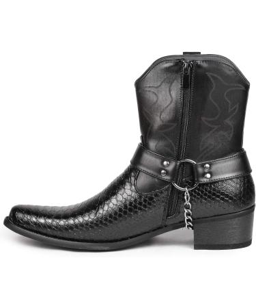 Men's Metrocharm Diego-01 Western Cowboy Boots - Size 9, Black - Buy Online on GoSupps.com