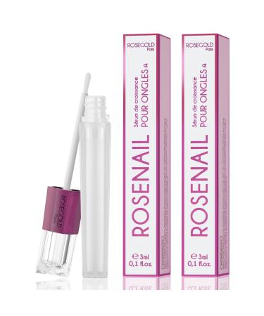 Rosegold Rosenail growth serum for nails strengthening care longer nails strong and beautiful - Baobab extract - 97% of course - without hormone without perfume - vegan (2 months) 3 ml (2 pack)