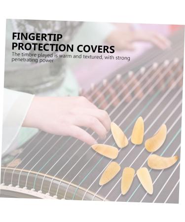 POPETPOP 8 Pcs Guzheng nail pieces lute instrument false nail tips instrument fake nails Finger Protectors guitar picks guitar for kids Portable Guzheng Nails Plicks horns child Sadhu thumb 2.7X1.2X0.1CM Yellow - Buy Online on GoSupps.com