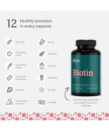 Bliss Serenity Biotin 10000mcg - Max Strength Hair, Skin, and Nails Supplement - 360 Mini Tablets for Women & Men - Energy & Growth Vitamins - Kosher Non-GMO - Buy Online on GoSupps.com