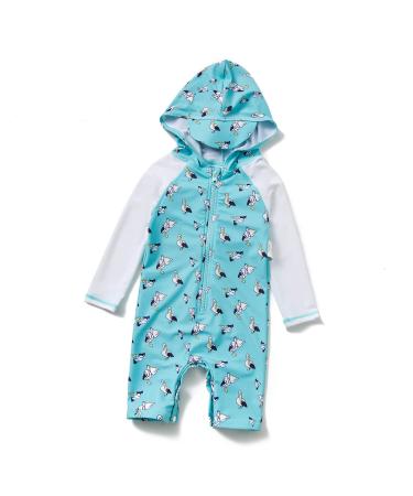BONVERANO Baby Boys Swimsuit Toddler Bathing Suit Zip-up Full-Zip Hoodie One Piece Swimwear with UPF 50+ Sun Protection 3-6 Months Pelican - Buy Online on GoSupps.com