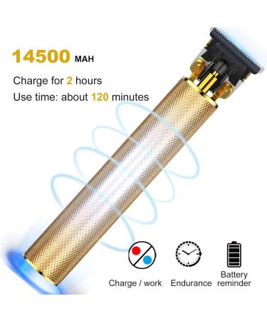 Electric Hair Clippers Men Beard Trimmer Men with USB Charging Wireless Use Professional T-Blades Long Hair Trimmer Black Gold - Buy Online on GoSupps.com