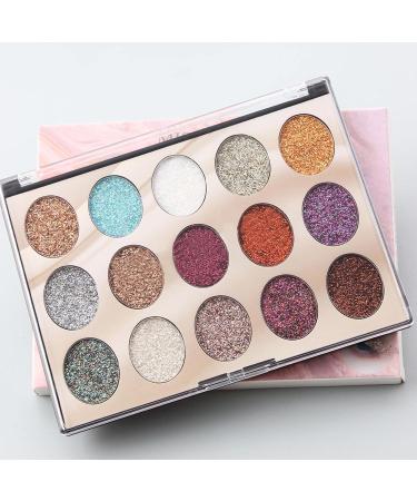 15 Colors Eyeshadow Palette | Glitter Makeup Palette Set - Long Lasting High Pigmented Eye Shadow Powder Pallet for Girls Women Mona43henry A:01 - Buy Online on GoSupps.com