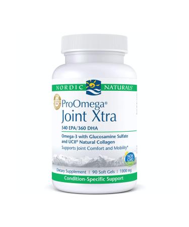 Nordic Naturals ProOmega Joint Xtra - Fish Oil 540 mg EPA 360 mg DHA 1500 mg Glucosamine Sulfate 40 mg UC-II Natural Collagen Support for Joint Comfort and Mobility* 90 Soft Gels