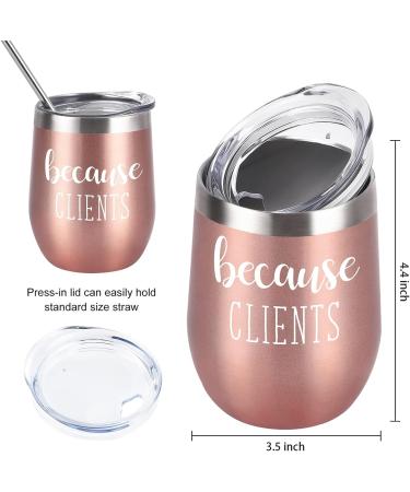 GTmileo Clients Gifts: Stainless Steel Insulated Wine Tumbler - Perfect Christmas & Birthday Gifts for Coworkers, Social Workers, Hairdressers, Lawyers, Realtors - 12oz Rose Gold - Buy Online on GoSupps.com