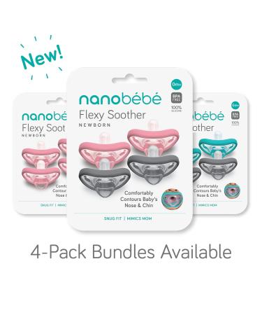 Nanobebe Pacifier for 3+ Months | Jaw-Friendly Breastfeeding & BPA-Free | 4-Pack Gray & White | Perfect Baby Gift - Buy Online on GoSupps.com