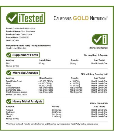 Zinc Picolinate 50mg | Immune Health Support | 120 Vegan Capsules - Buy Online on GoSupps.com