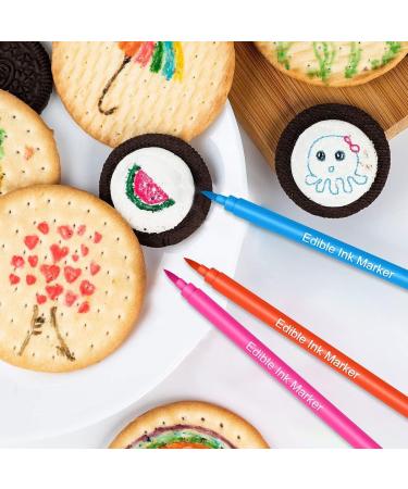GNCLOUD Food Coloring Pens Edible Markers 10Pcs Fine and Thick Tip Food Grade Gourmet Writers for DIY Fondant Cakes Cookies Frosting Easter Eggs Baking Decorating 10 Count (Pack of 1) - Buy Online on GoSupps.com