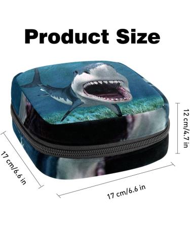 Portable Women's Binding Bags | Menstrual Cup Pocket & Pads | Shark Pattern for Teens - Buy Online on GoSupps.com