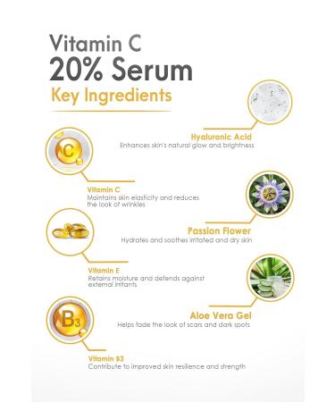 Vitamin C Serum with Hyaluronic Acid - Anti-Aging Face Serum for Dark Spots & Fine Lines - 1 fl oz - Buy Online on GoSupps.com