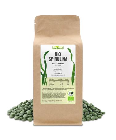 Three cabbage organic Spirulina 400mg Pressage 1KG storage pack 2500 pieces ranges 1 year from controlled aquaculture residue-tested