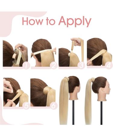 Wrap around Ponytail Hair Extension with Clip in One Piece Remy Human Hairpiece Straight 16 inches #1B Natural Black - Buy Online on GoSupps.com