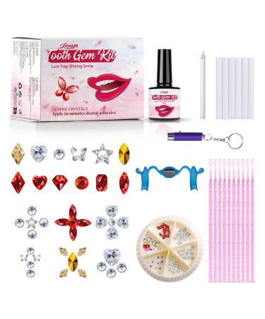 DIY Tooth Gem Kit 60 Sparkling Crystals Teeth Jewelry Starter kit DIY Crystals Diamond Tooth Gems Kit for Teeth (A)