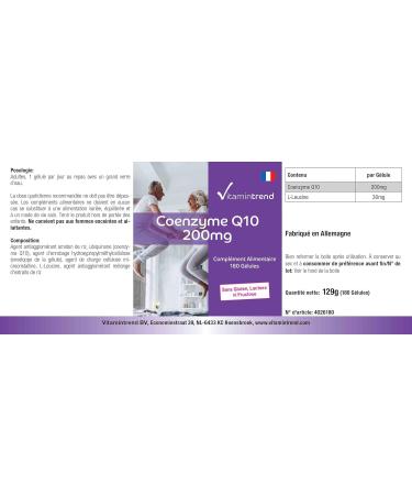 Co-Enzyme Q10 200mg - 180 Vegan Capsules for 6 Months | Ubiquinone Supplement | Vitamintrend - Shop Internationally! - Buy Online on GoSupps.com