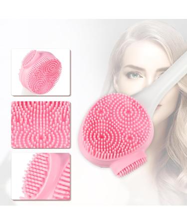 VOCOSTE Silicone Facial Cleansing Brush - Multifunction Handheld Face Scrubber for Skincare Massage - Pink & White - Buy Online on GoSupps.com