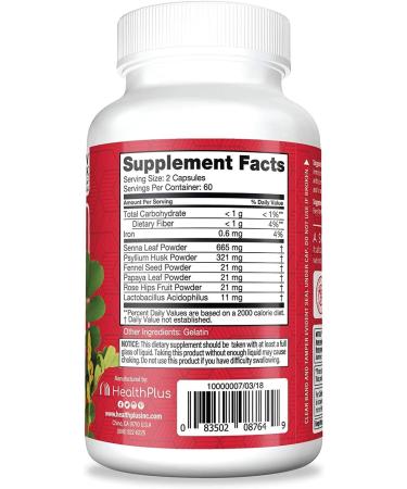 Health Plus Super Colon Cleanse - 120 Capsules | Natural Detox & Digestive Support - Buy Online on GoSupps.com