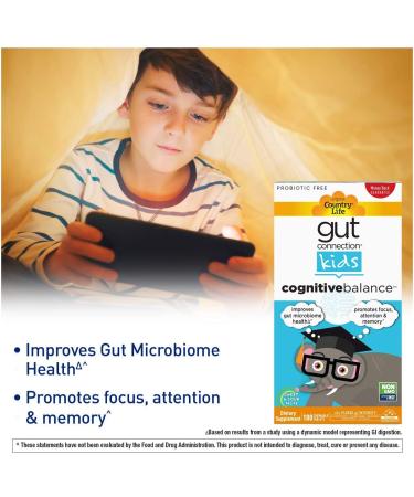 Country Life Gut Connection Kids Cognitive Balance - Sweet & Sour Chewable Tablets (100 Count) - Buy Online on GoSupps.com