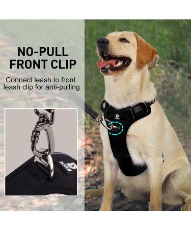 Premium Large Dog Harness Reflective & Breathable Anti-Train Design for Safety Soft Black for Medium to Large Dogs (1 Pack) - Buy Online on GoSupps.com