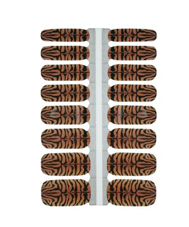 My nails nail foils Tiger I 16 Ultra-thin nail polish strips pattern/brown i self-adhesive premium nail art wraps i sticks to natural and painted acrylic gel & shellac nails