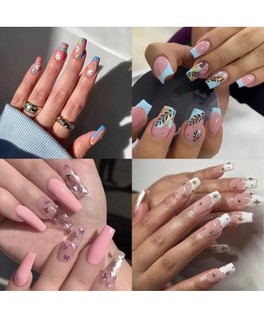 500PC Medium-Sized Coffin Nail Tips Set - Full Cover Clear Acrylic Fingernails for Nail Studios & DIY Nail Art - 12 Sizes Available - Buy Online on GoSupps.com