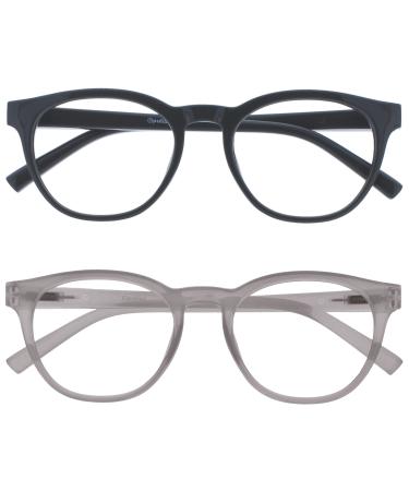Opulize Blu - Reading glasses Blue light filter 2 Series Pack COOL READ FRIENTS SATE INFIGERISE IMPALLES THE SMECTION THE SMECTION GAMING RESIGN Men's BB5-13 +2.00 Diopttries Gray / Ice