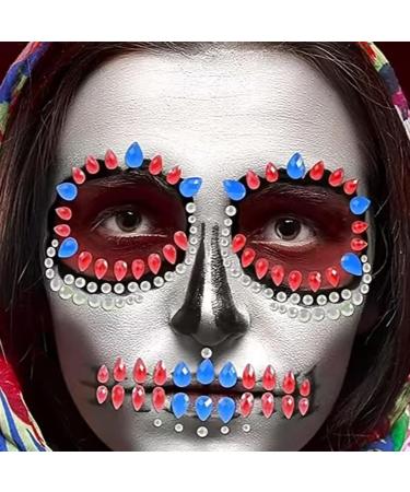 Colorful Glow in the Dark Face Jewels Stickers for Halloween | Rhinestone Clown Face Gem Decorations for Kids & Adults - Buy Online on GoSupps.com
