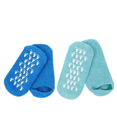 FRCOLOR 2 Pairs Gel Socks Moisturizing Socks Foot Covers Cotton Yarn Socks Spa Socks Gel Foot Sleeves Care Essential Oil Women's Socks Nursing Socks Miss Foot Socks Vegetable Gel 22x10x1cm