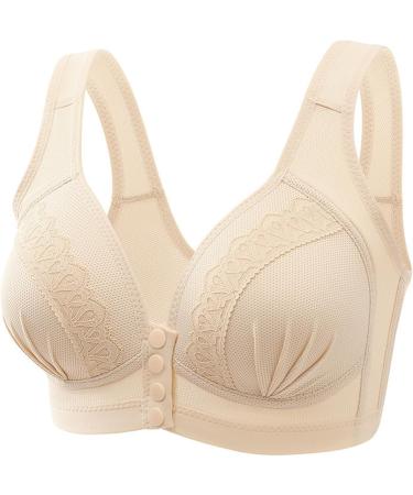 Women's Wireless Lace Bra - Sexy Shaping Cup with Adjustable Straps - Large Size Beige Technical Tank Top - Buy Online on GoSupps.com
