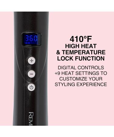 Remington CI9538 Pro 1-1.5" Pearl Ceramic Curling Wand | Digital Controls & 10 Heat Settings | Black/Pink - Shop Internationally - Buy Online on GoSupps.com