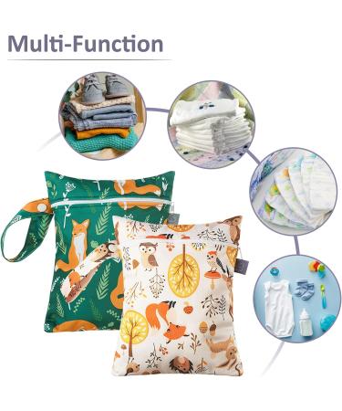 SEAUR 2-Pack Waterproof Cloth Diaper Pockets with Zipper - Portable Baby Diaper Bags (Color 5) - 18x25 cm - Buy Online on GoSupps.com