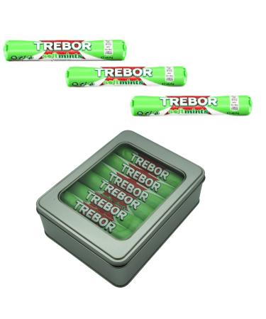 Trebor Softmints Peppermint 14 x 42g Rolls Bundle with Silver Window Lid Refillable Tin - Buy Online on GoSupps.com