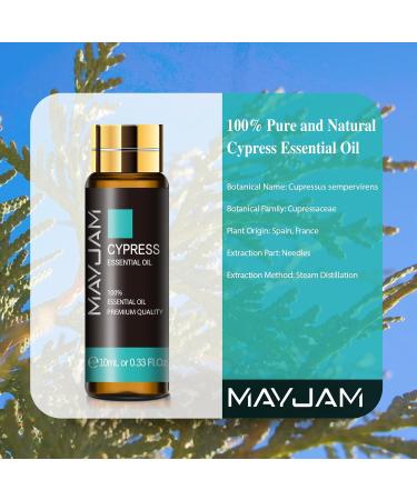 MAYJAM Cypress Essential Oil 10ML - Aromatherapy for Diffuser, Humidifier, DIY Home, Wardrobes - Buy Online on GoSupps.com