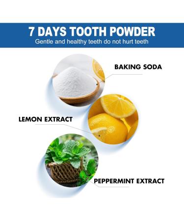 7 Days Tooth Cleaning Powder Tooth Whitening Effective Remover Stains from Coffee Baking Soda Tooth Powder Teeth Whitening Powder for Sensitive Teeth Mint Refreshing (2PCS) - Buy Online on GoSupps.com