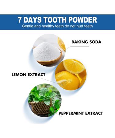 7 Days Tooth Cleaning Powder 50ml Teeth Whitening Powder 7 Days Tooth Powder Whitening Mint Tooth Powder Yellow Teeth Stain Remover Peroxide Free Toothpaste for Removing Tartar (3PCS) - Buy Online on GoSupps.com