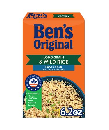 BEN'S ORIGINAL Long Grain Rice and Wild Rice, Fast Cook Rice, 6.2 OZ Box (Pack of 12) 6.2 Ounce (Pack of 12)