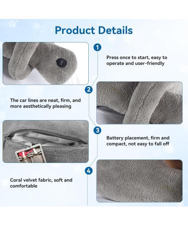 Buy Battery-Operated Vibrating Neck Massager Cushion | 2 Vibration Modes for Ultimate Relaxation - Gray - Buy Online on GoSupps.com